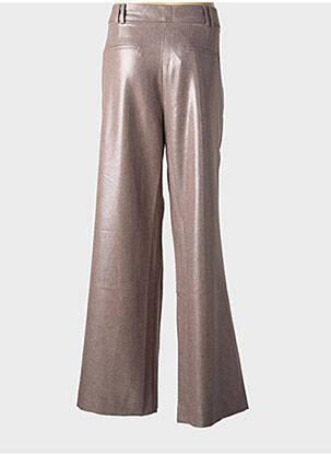 Pantalon large fermeture zippée sous rabat boutonné taille normale marron GEISHA femme