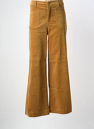 Pantalon large fermeture zippée sous rabat boutonné taille normale jaune SURKANA femme
