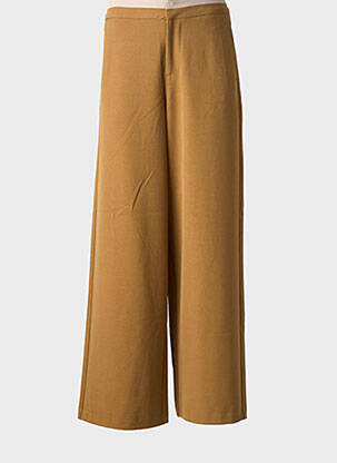 Pantalon large fermeture zippée sous rabat avec crochet taille normale marron SURKANA femme