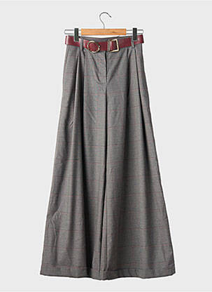 Pantalon large fermeture zippée sous rabat boutonné taille normale gris IMPERIAL femme