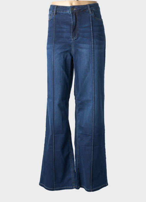 Jeans coupe large stretch taille normale bleu GEISHA femme