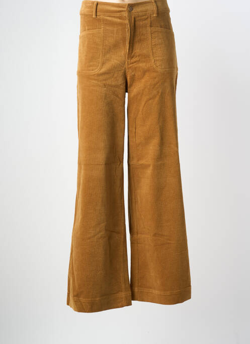 Pantalon large fermeture zippée sous rabat boutonné taille normale jaune SURKANA femme