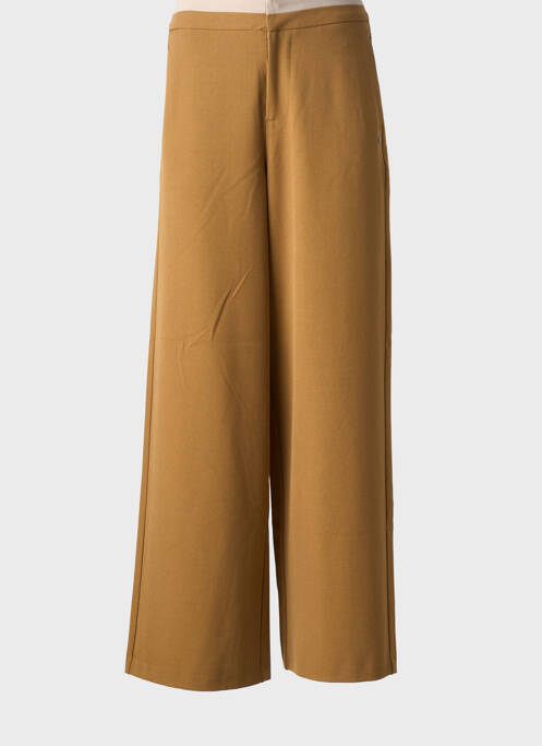 Pantalon large fermeture zippée sous rabat avec crochet taille normale marron SURKANA femme
