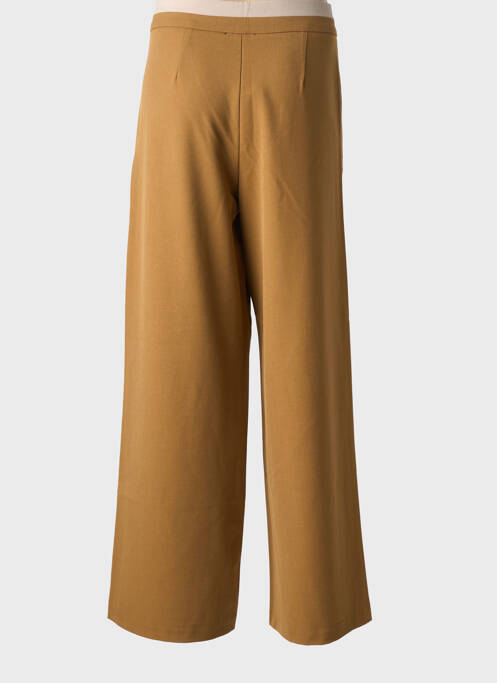Pantalon large fermeture zippée sous rabat avec crochet taille normale marron SURKANA femme