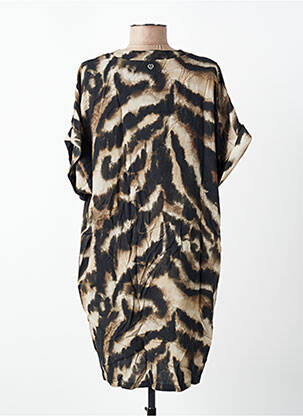 Robe courte manches courtes manches courtes marron PLEASE femme