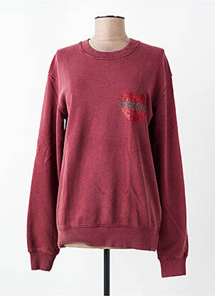 Sweat-shirt à capuche stretch manches longues rouge MARCELLO COLLECTION femme