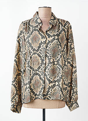 Chemisier tissage crêpe manches longues gris GEISHA femme