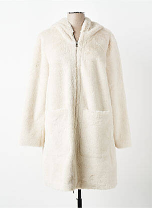 Manteau long coupe cintrée a capuche beige STREET ONE femme