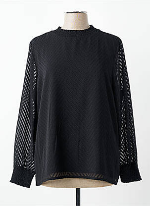 Blouse tissage popeline manches longues noir STREET ONE femme