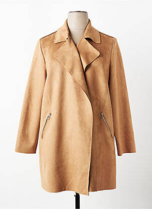 Manteau long coupe cintrée sans capuche beige STREET ONE femme