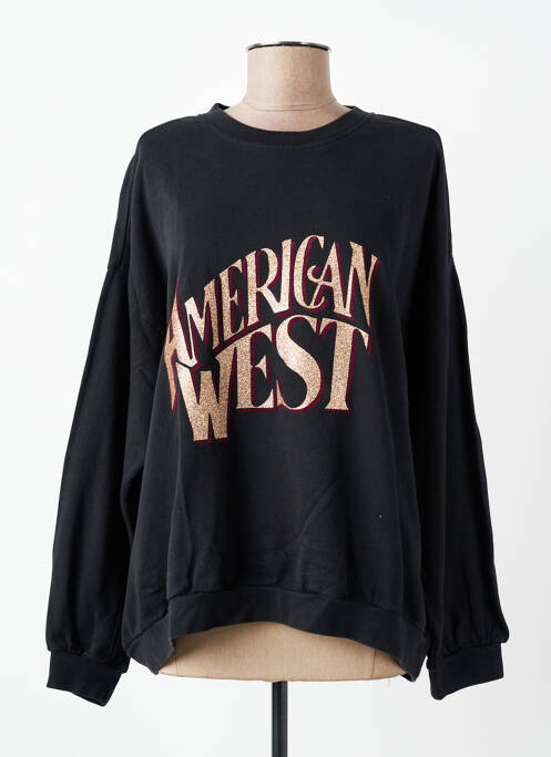 Sweat-shirt stretch manches longues noir MARCELLO COLLECTION femme