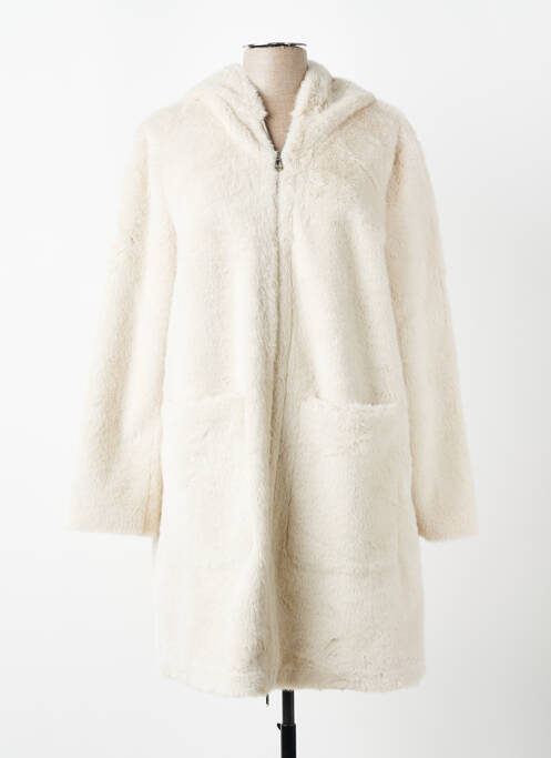 Manteau long coupe cintrée a capuche beige STREET ONE femme