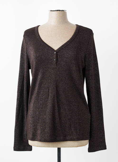 Top stretch manches longues marron STREET ONE femme