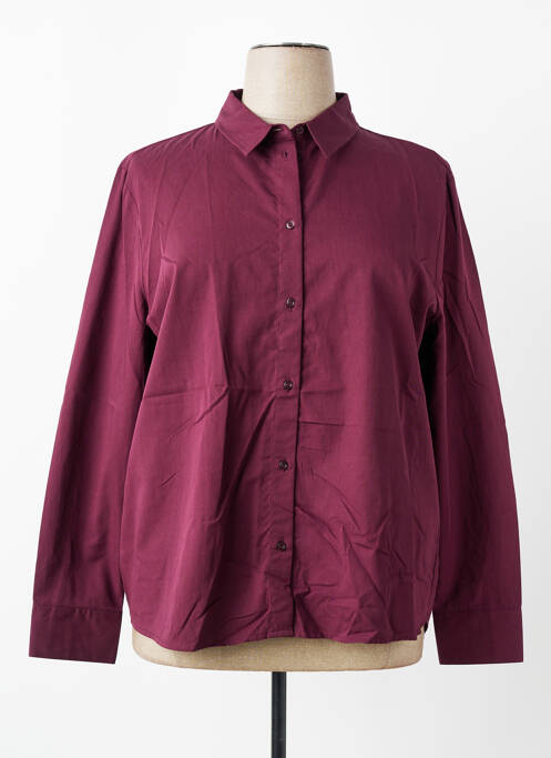 Chemisier tissage popeline manches longues violet STREET ONE femme