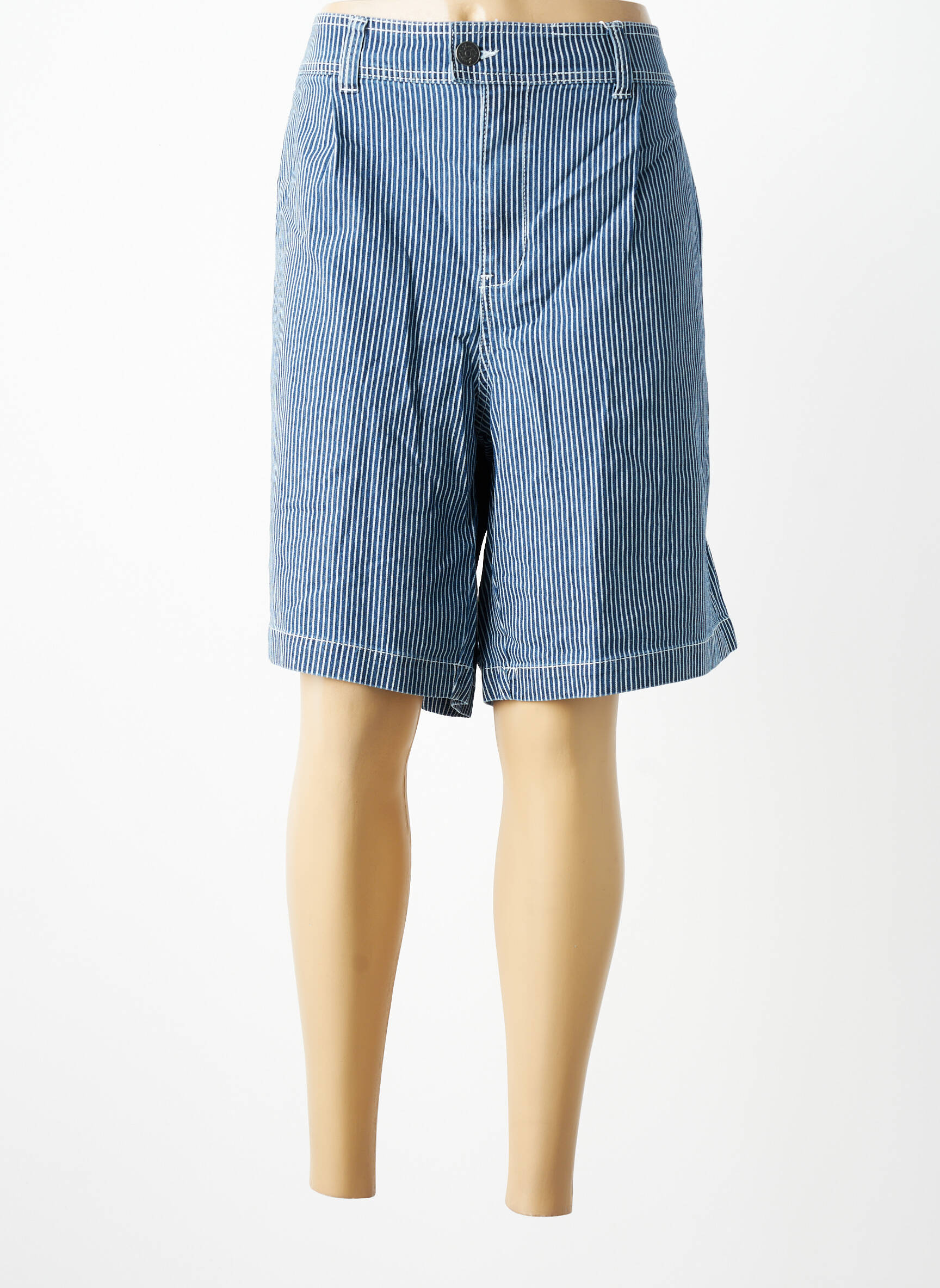 Bermuda coupe droite taille normale bleu SHEEGO femme