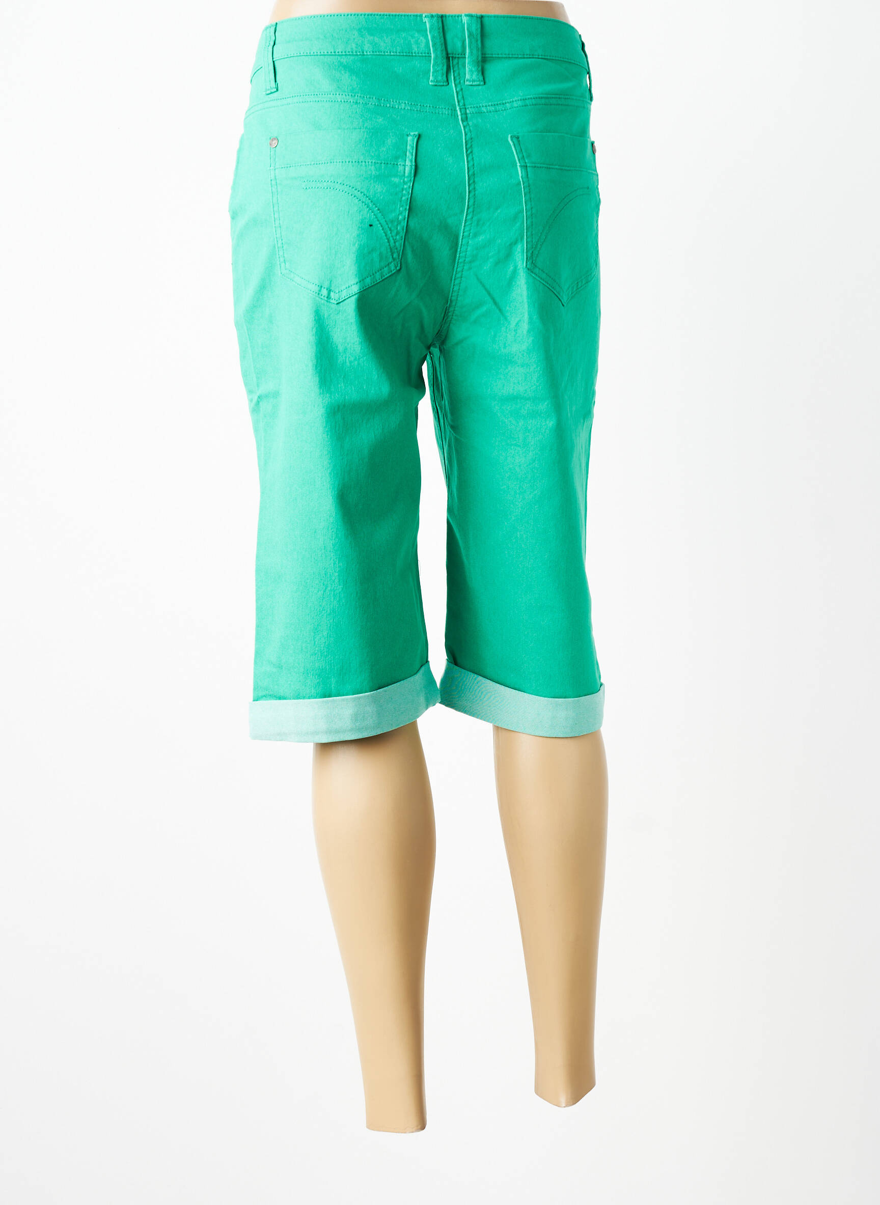 Corsaire tissage denim taille normale vert SHEEGO femme