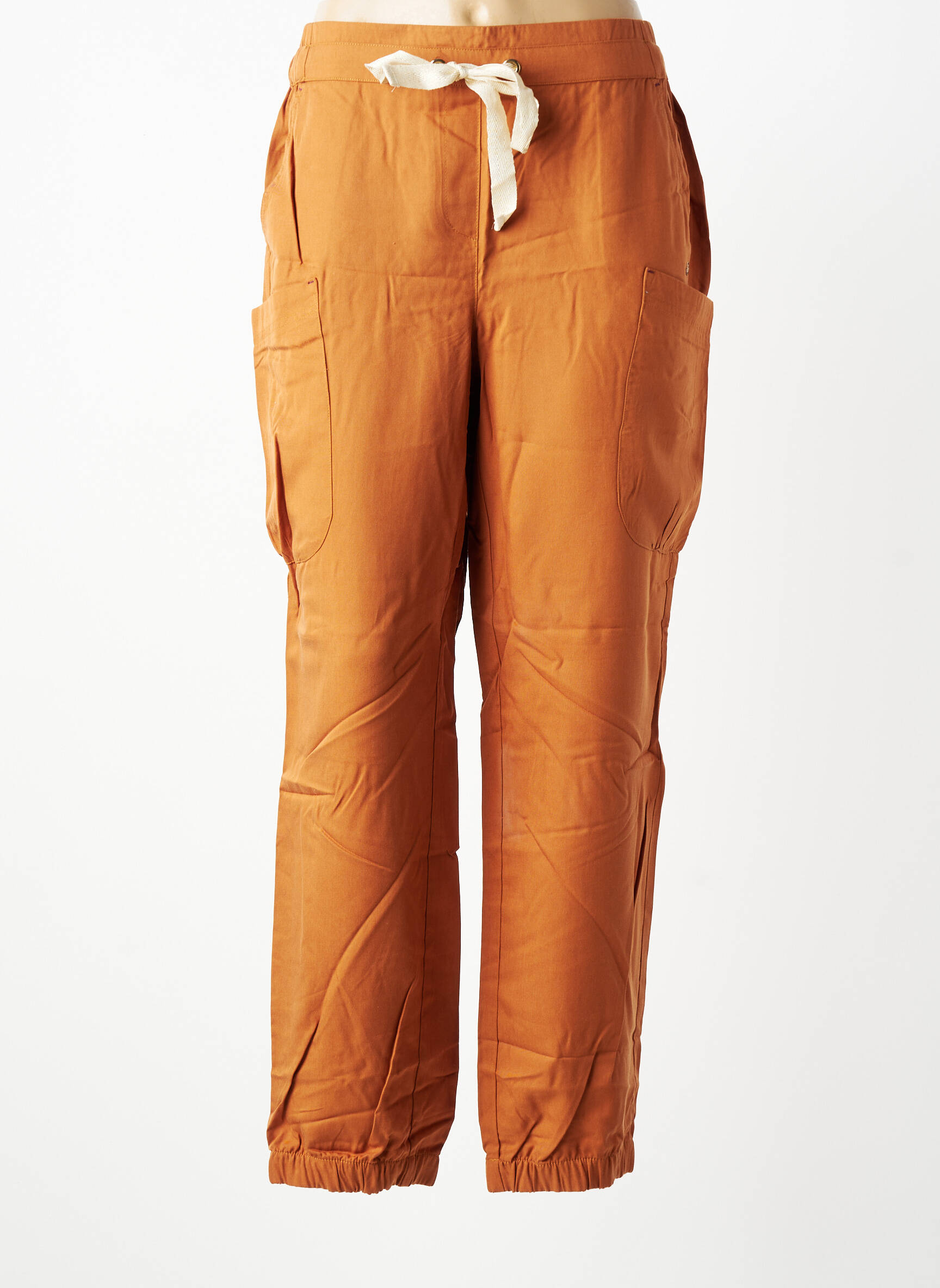 Pantalon droit tissage popeline taille normale marron SHEEGO femme