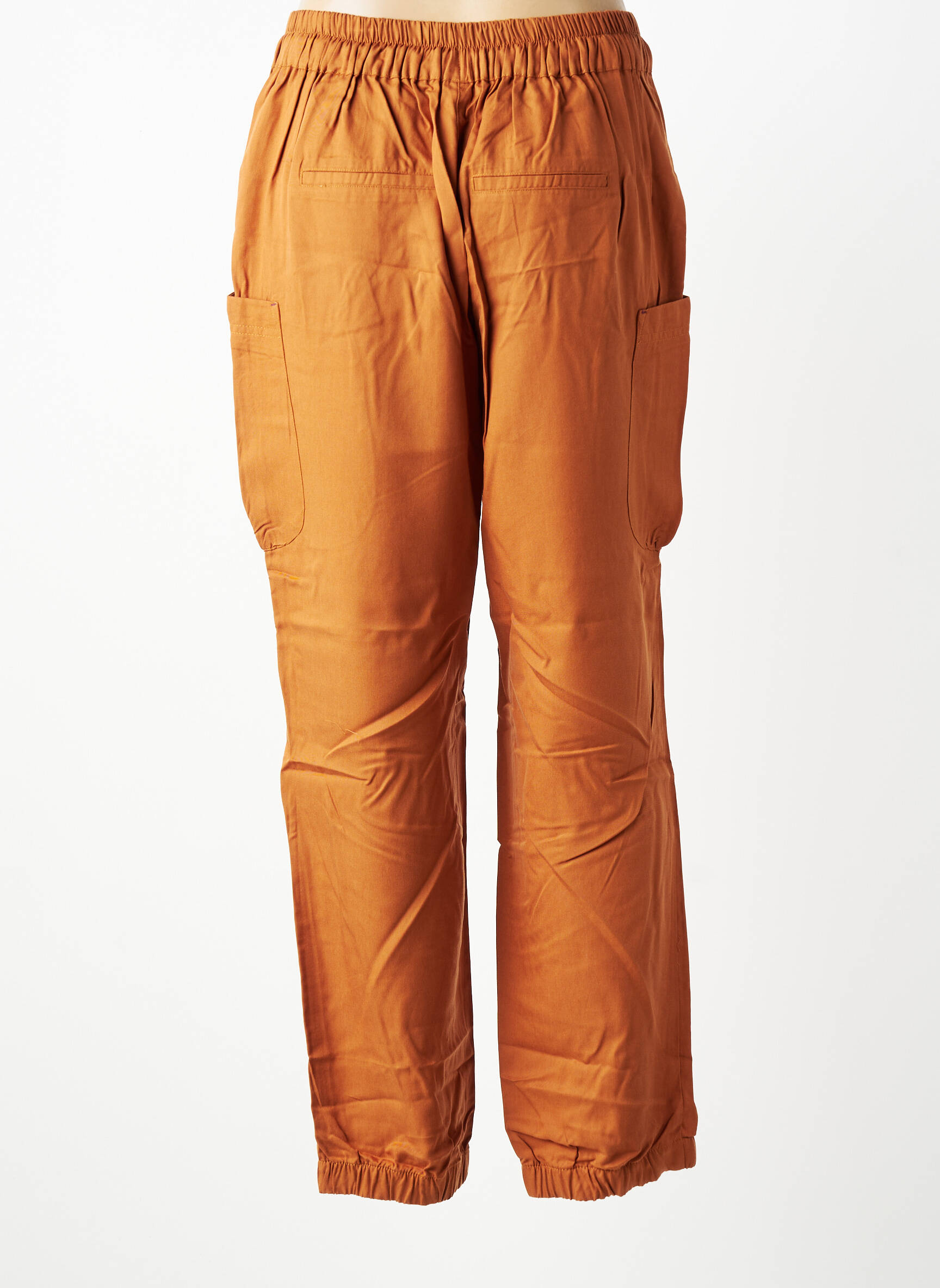 Pantalon droit tissage popeline taille normale marron SHEEGO femme