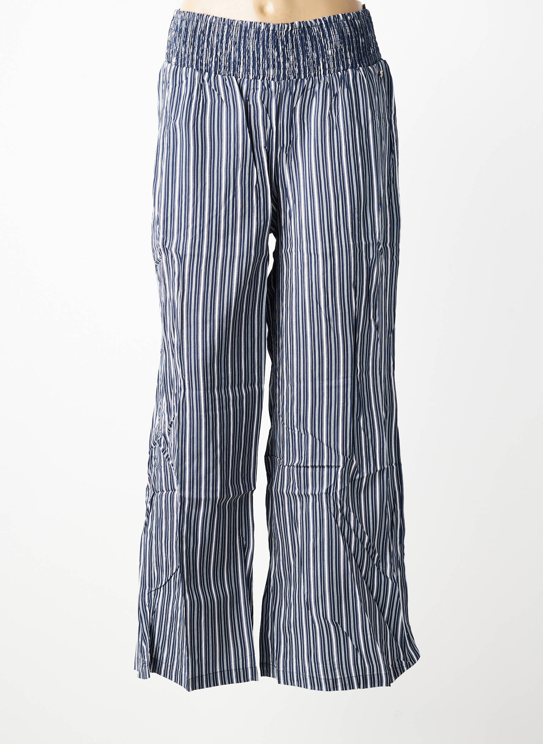 Pantalon droit tissage popeline taille normale bleu SHEEGO femme