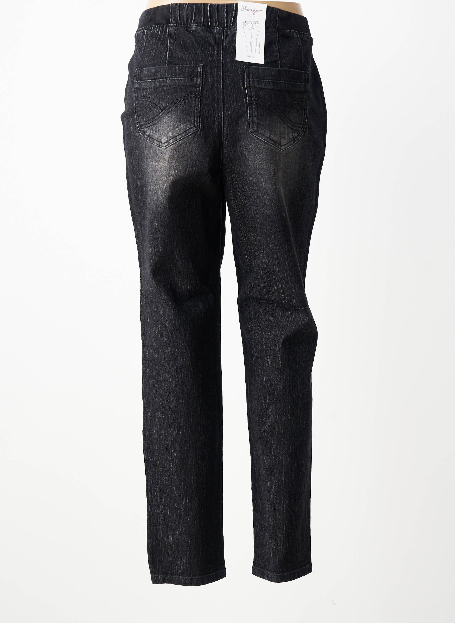 Jegging délavé taille normale noir SHEEGO femme
