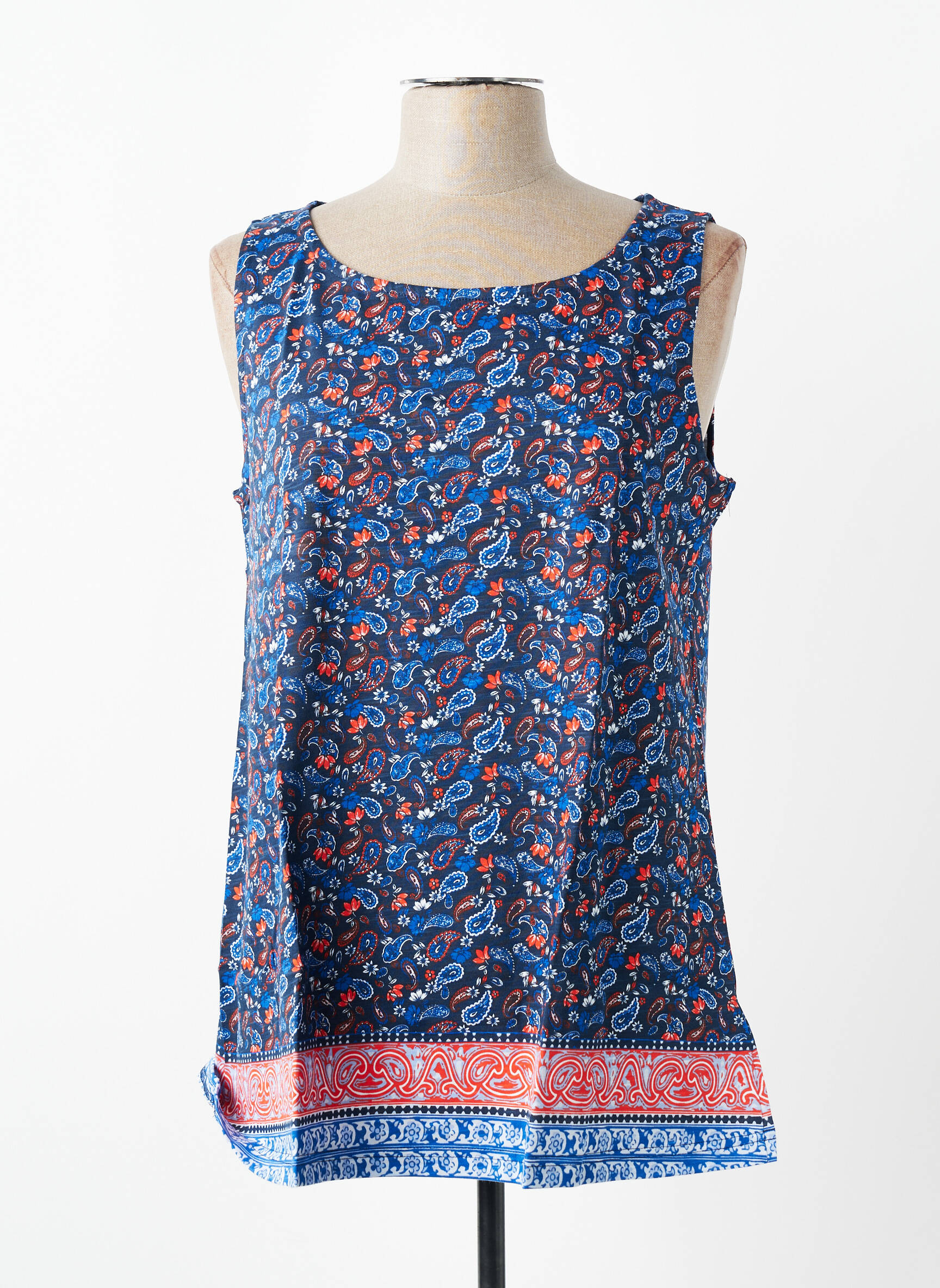 Débardeur coupe droite sans manche bleu SHEEGO femme
