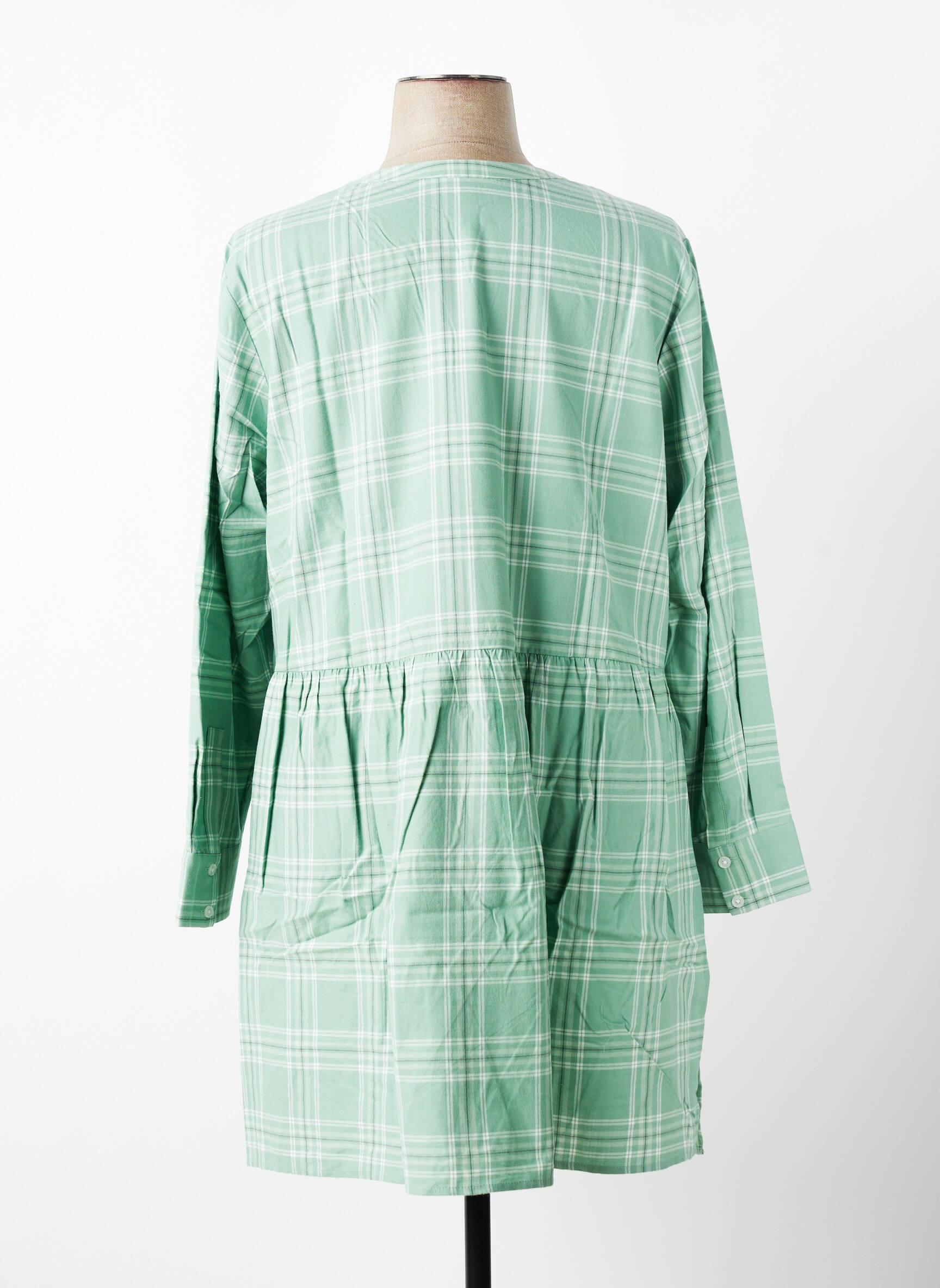 Robe mi-longue manches longues manches longues vert SHEEGO femme