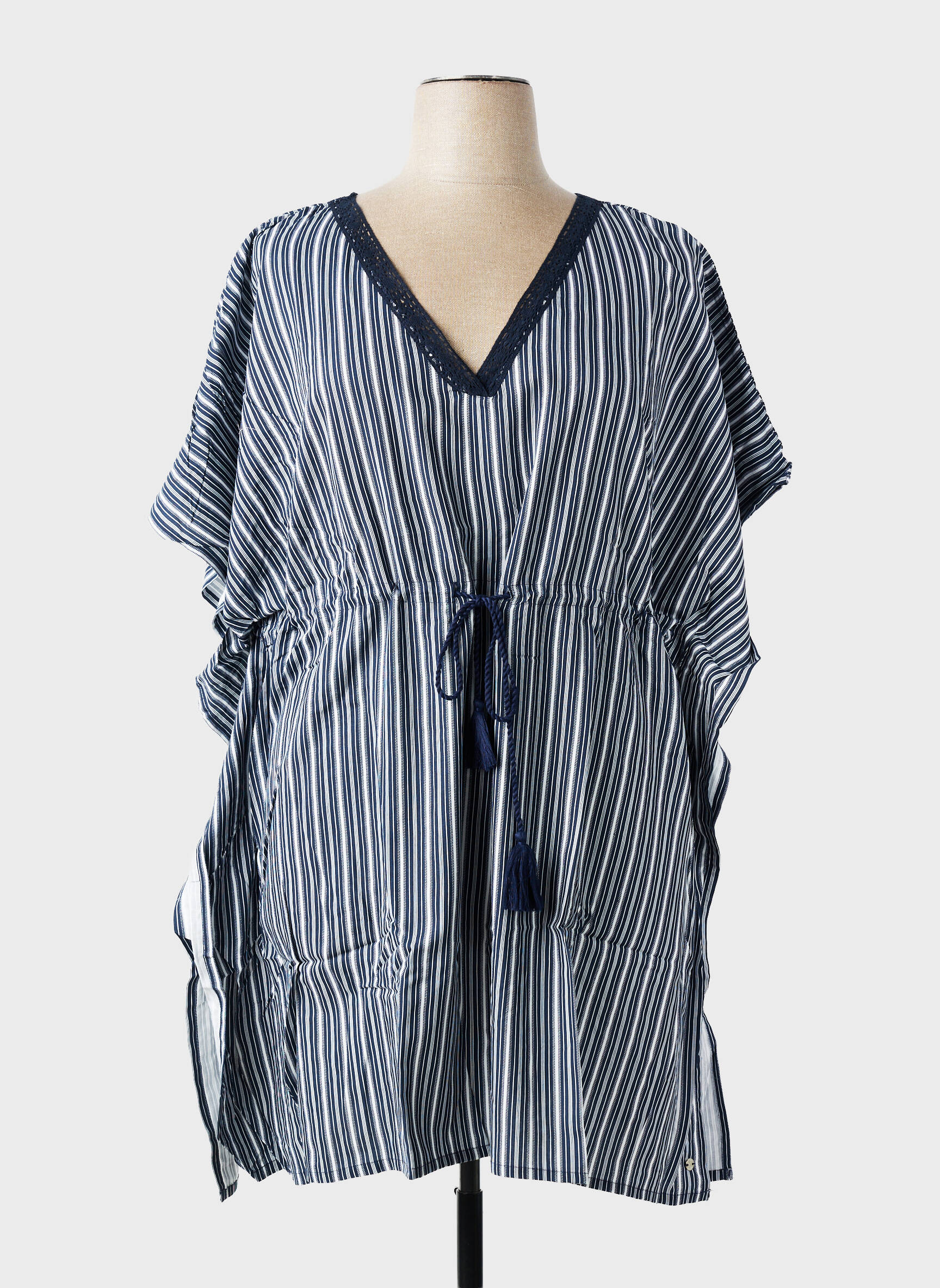 Robe de plage manches courtes bleu SHEEGO femme