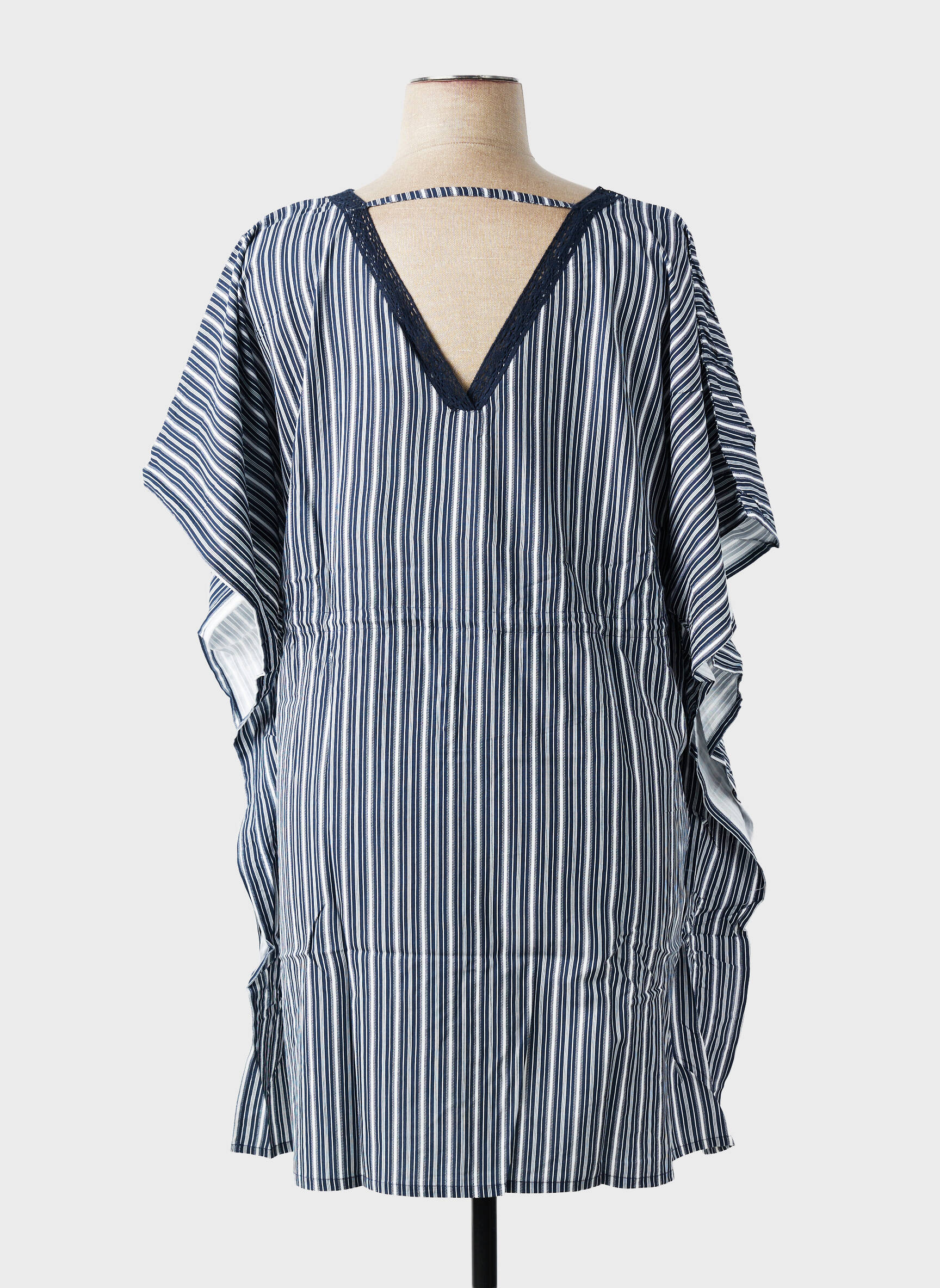 Robe de plage manches courtes bleu SHEEGO femme