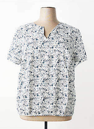Blouse tissage popeline manches courtes blanc SHEEGO femme