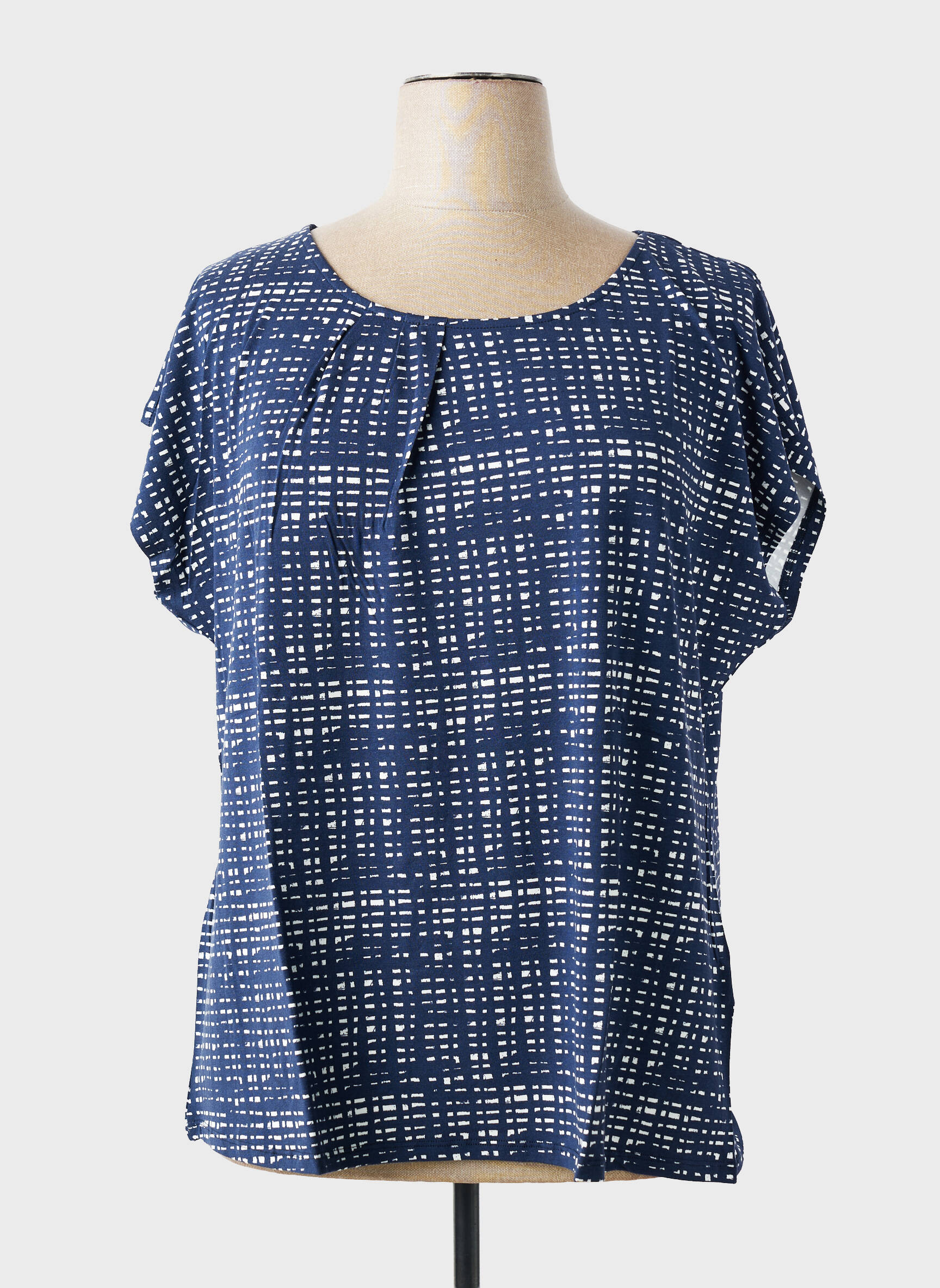 T-shirt coupe droite manches courtes bleu SHEEGO femme