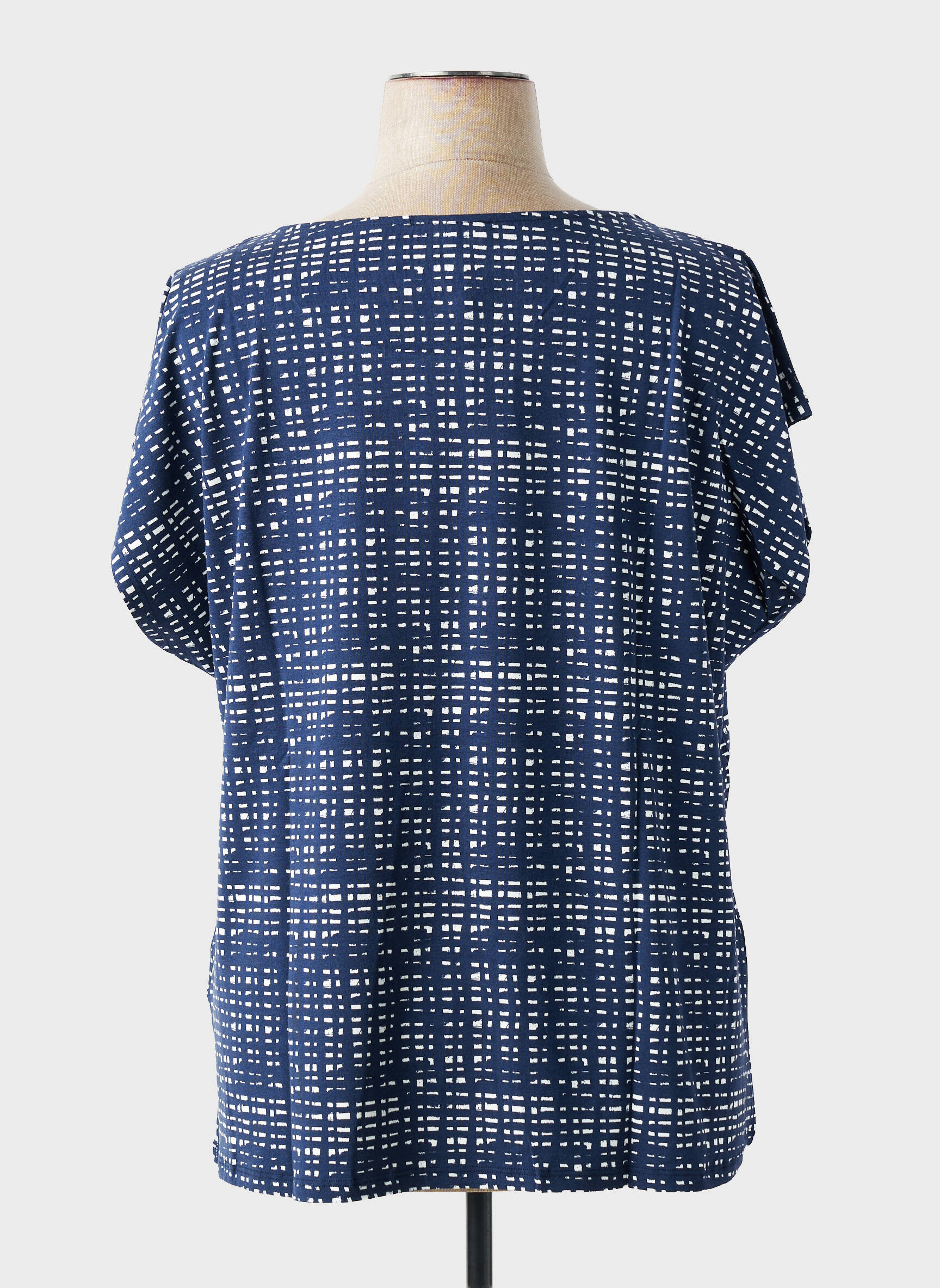 T-shirt coupe droite manches courtes bleu SHEEGO femme