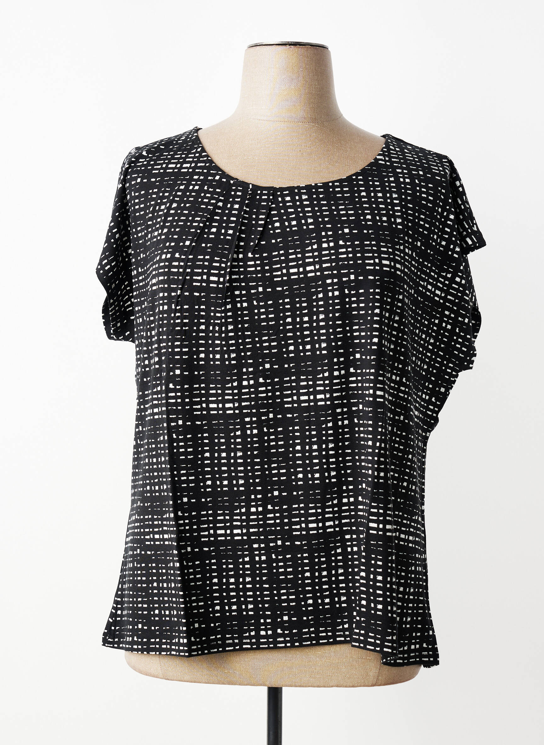 T-shirt coupe droite manches courtes noir SHEEGO femme