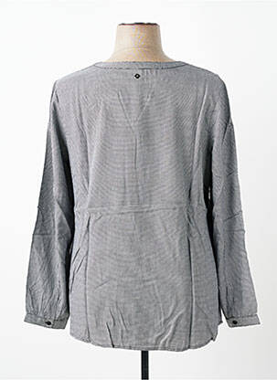 Blouse tissage popeline manches longues noir SHEEGO femme