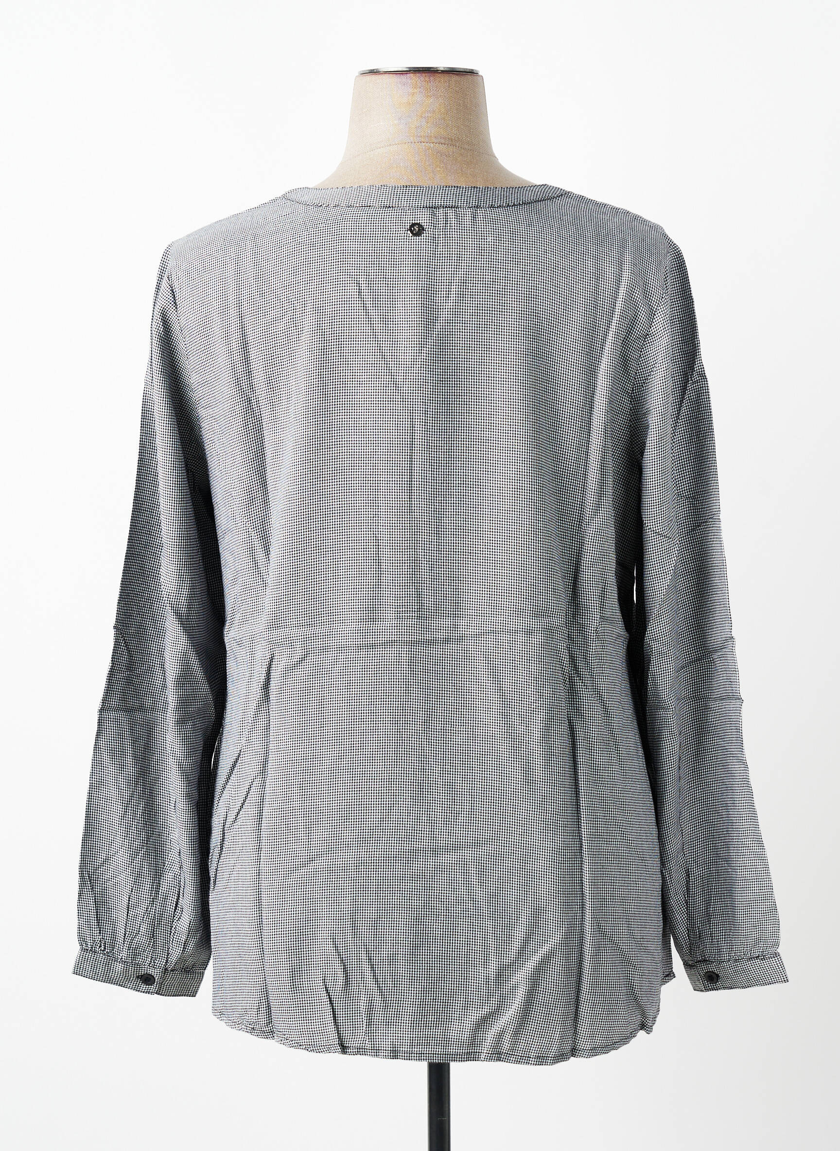 Blouse tissage popeline manches longues noir SHEEGO femme