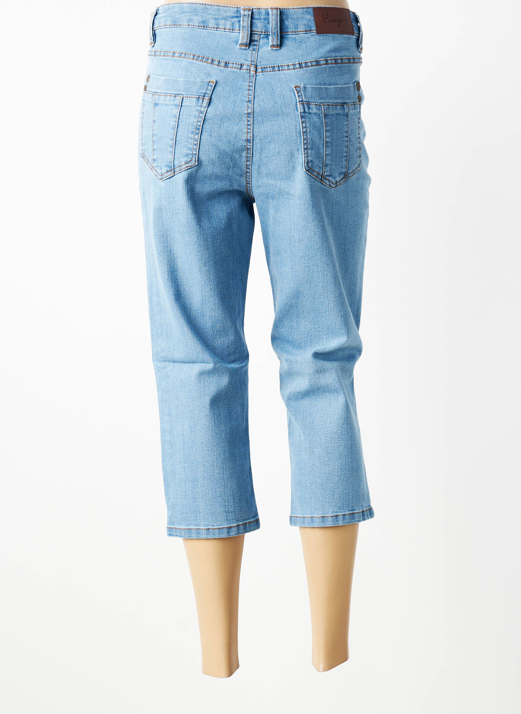 Pantacourt taille haute taille haute bleu SHEEGO femme