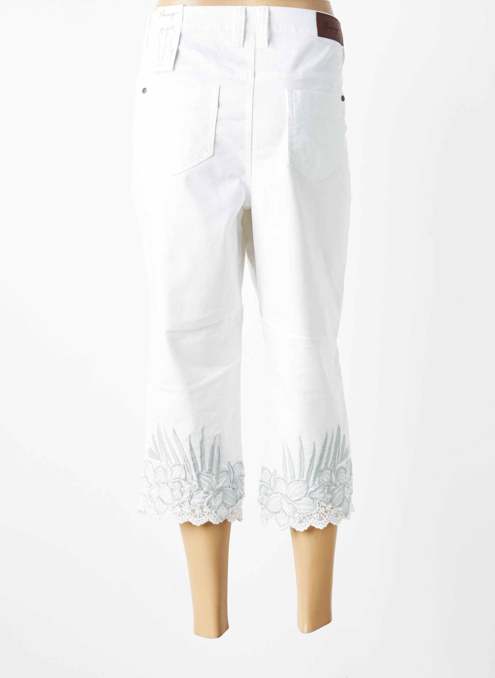 Pantacourt taille haute taille haute blanc SHEEGO femme