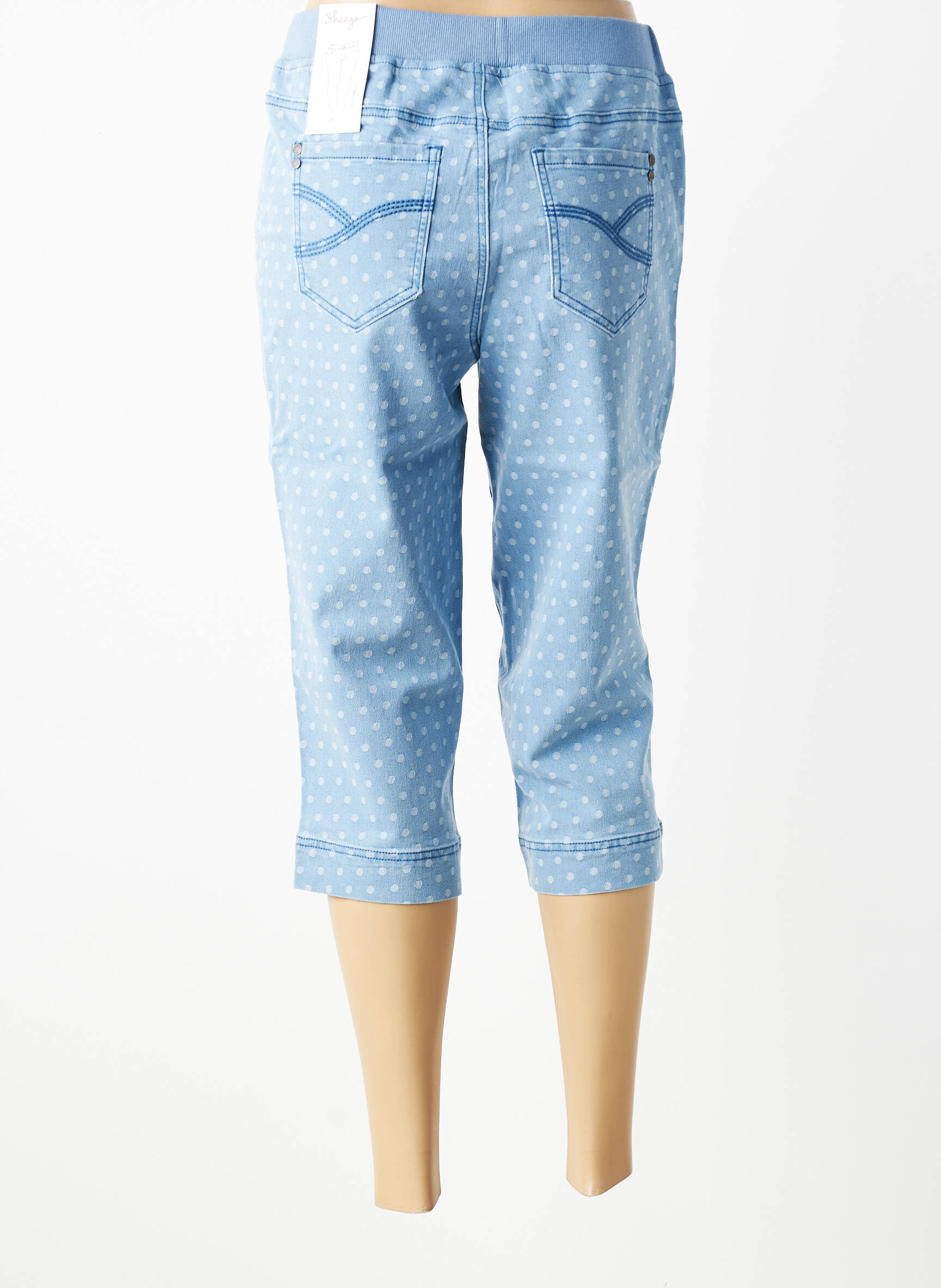 Corsaire tissage denim taille normale bleu SHEEGO femme