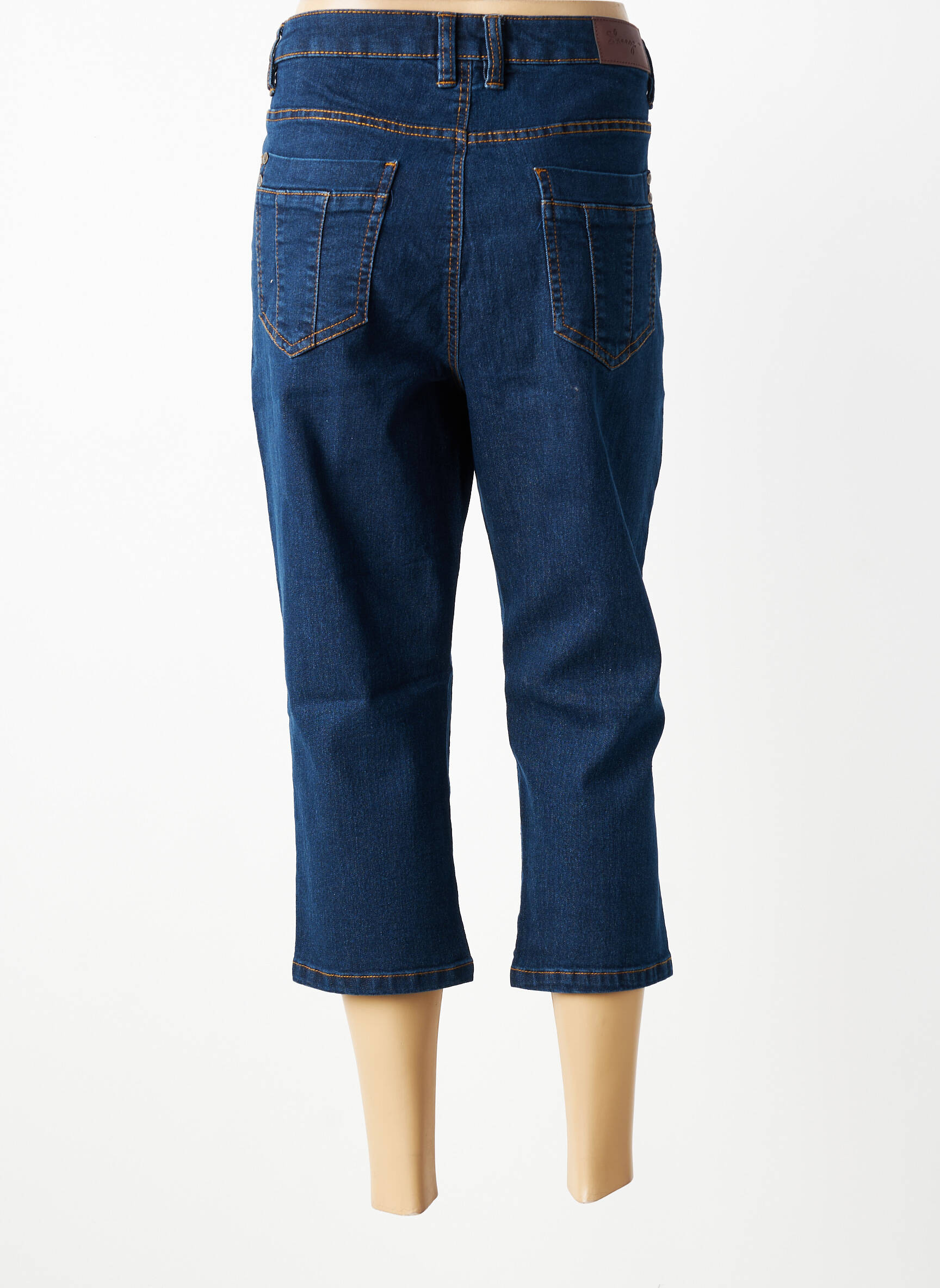Pantacourt taille haute taille haute bleu SHEEGO femme