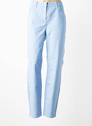 Pantalon slim tissage popeline taille normale bleu SHEEGO femme