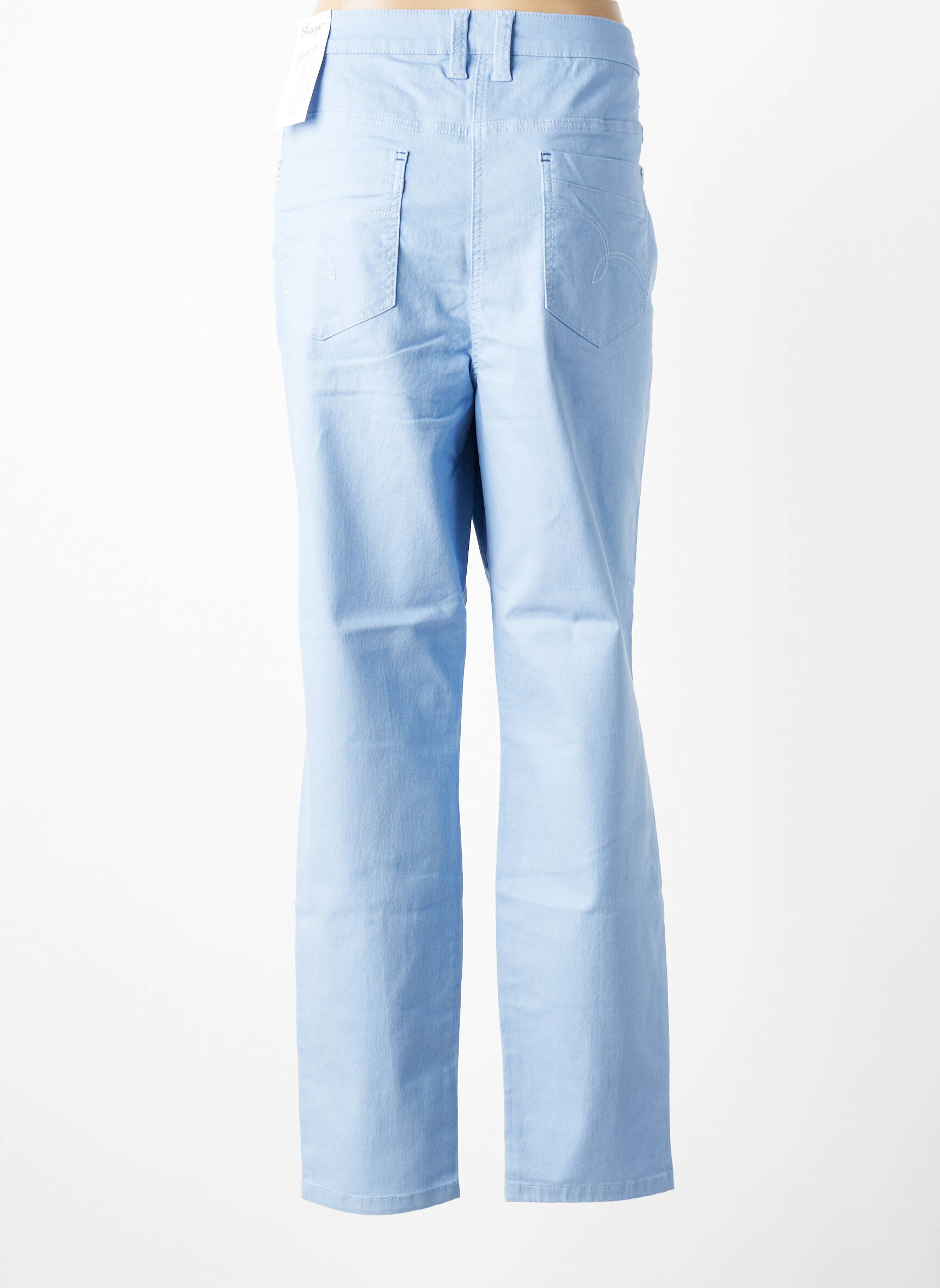 Pantalon slim tissage popeline taille normale bleu SHEEGO femme