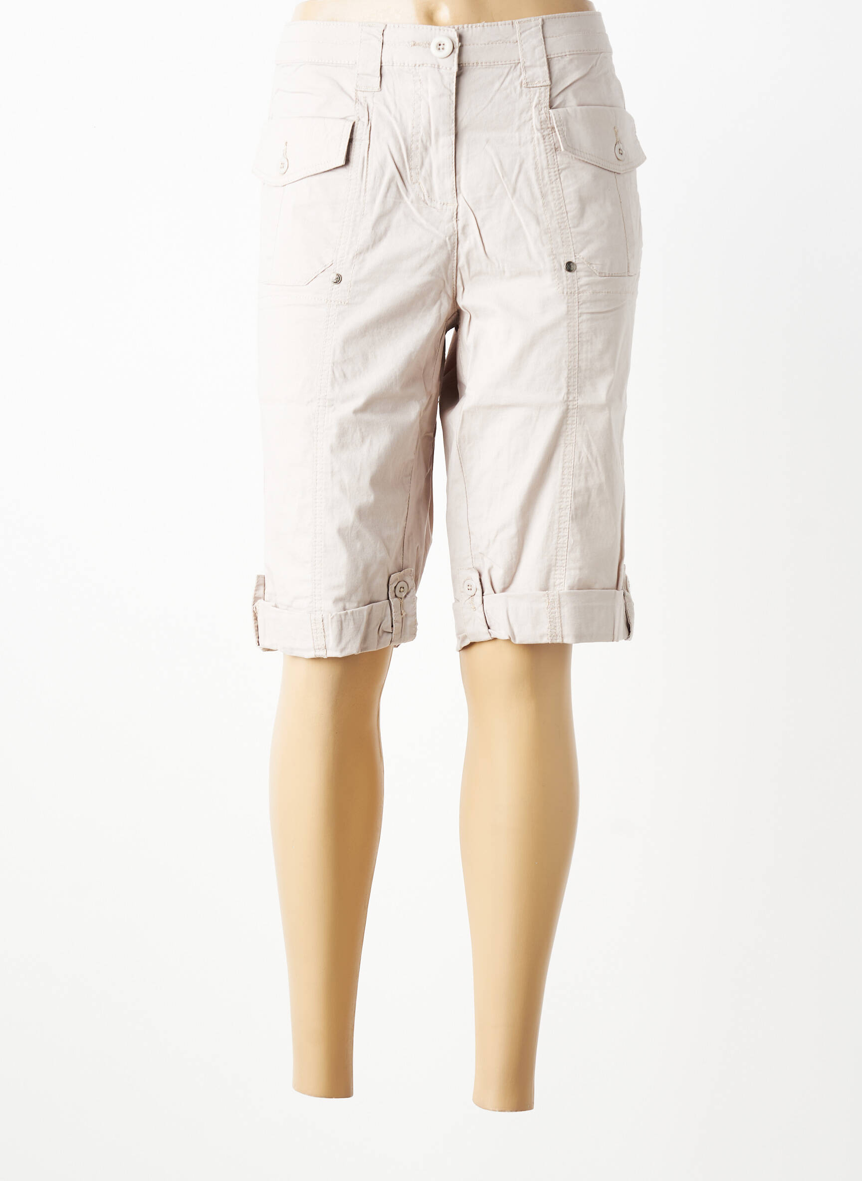 Bermuda coupe droite taille normale gris SHEEGO femme