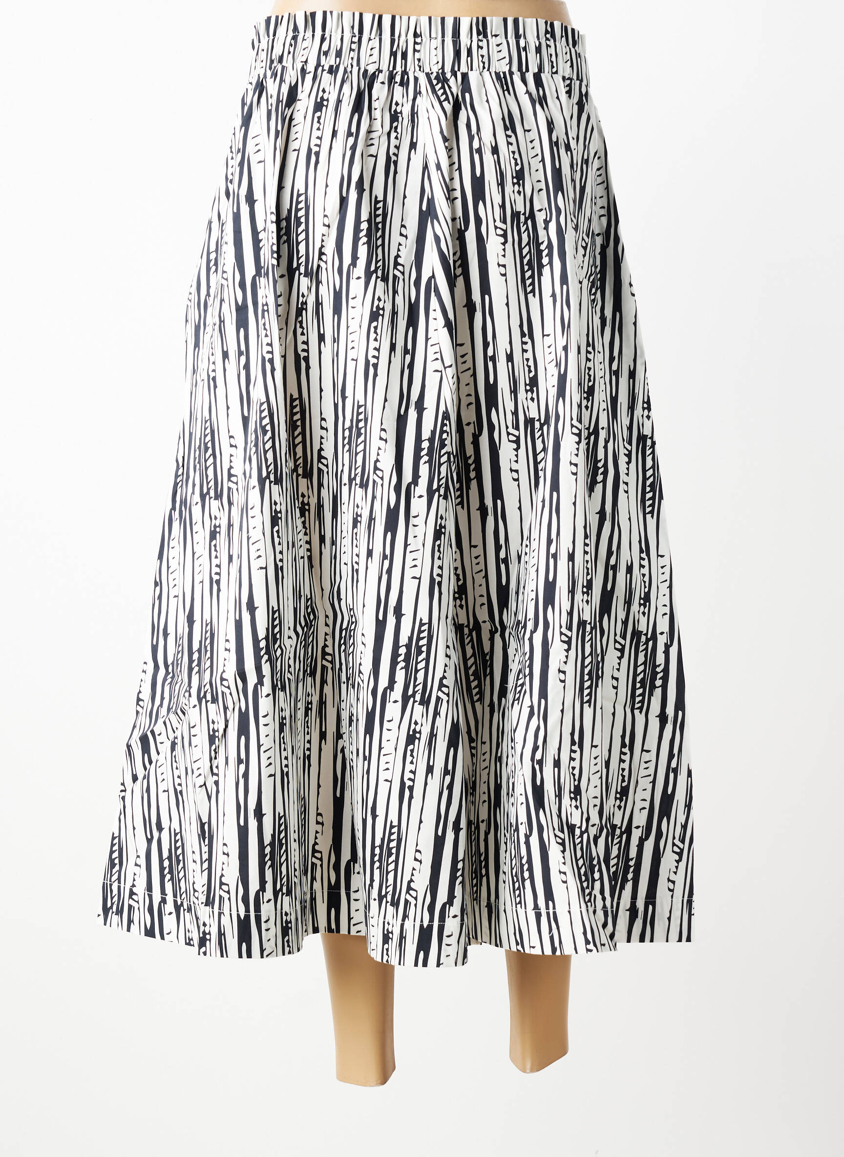 Jupe longue imprimé fantaisie blanc SHEEGO femme