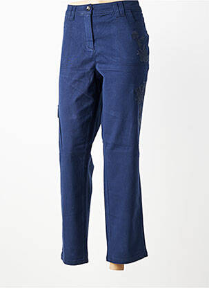 Pantalon droit tissage popeline taille normale bleu SHEEGO femme
