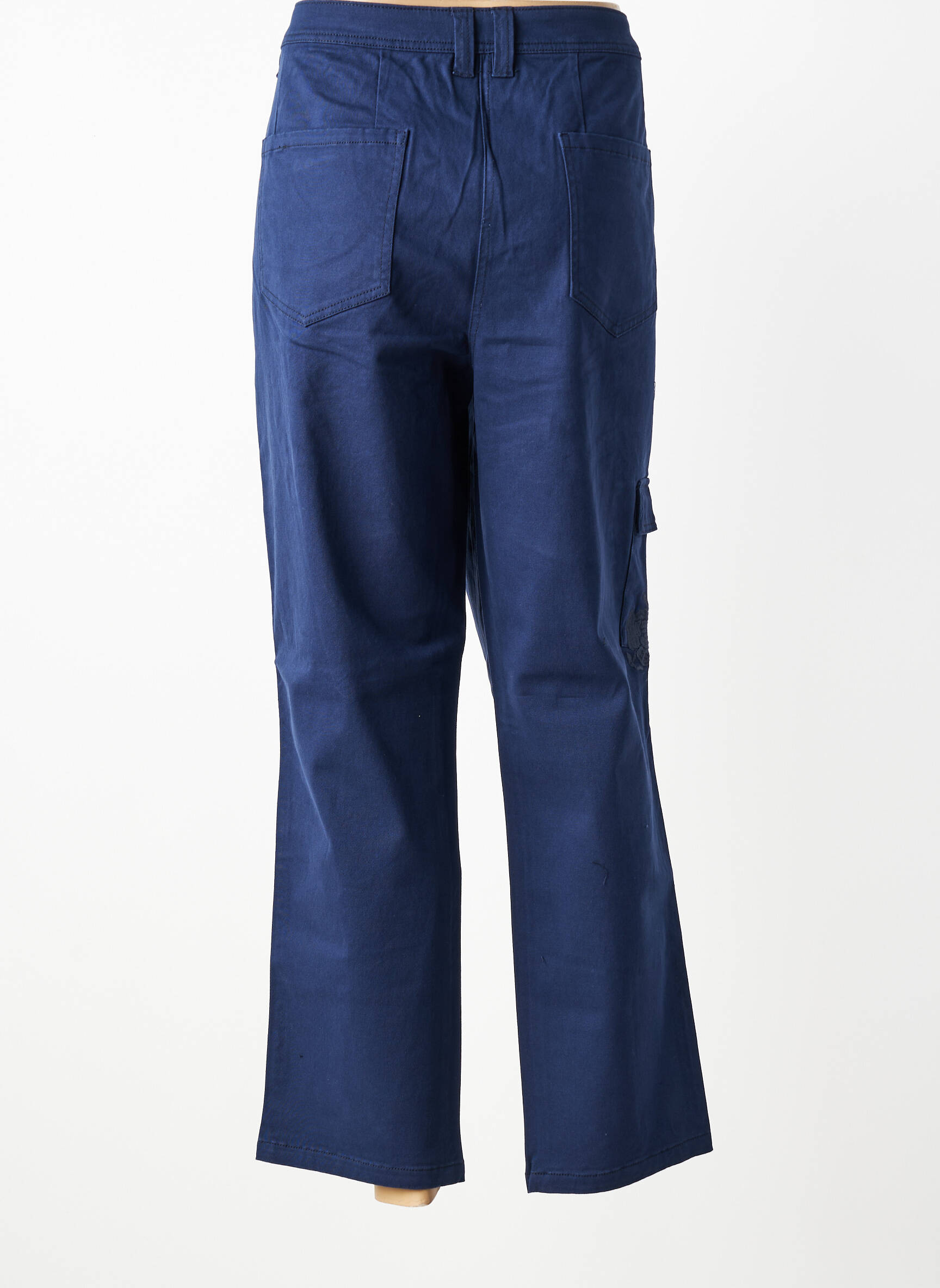 Pantalon droit tissage popeline taille normale bleu SHEEGO femme