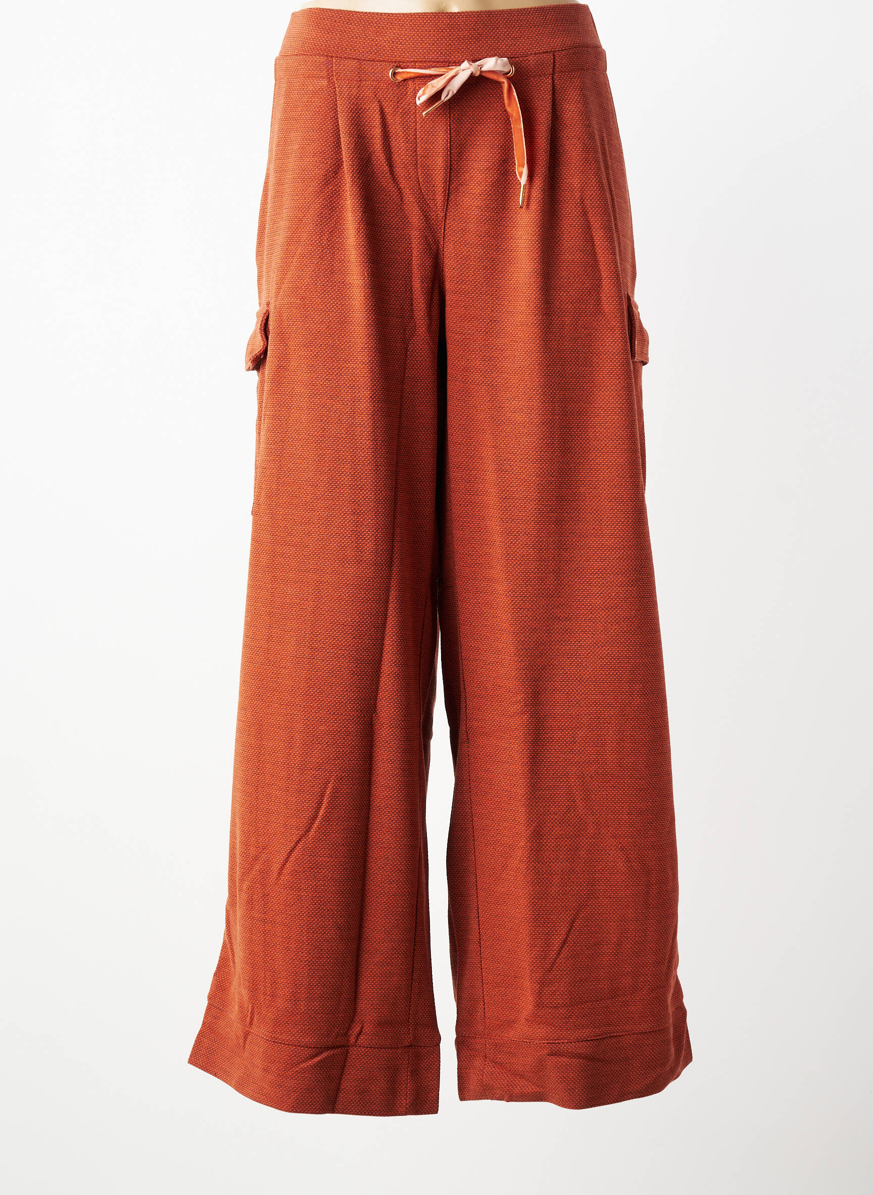 Pantalon large poches taille normale marron SHEEGO femme
