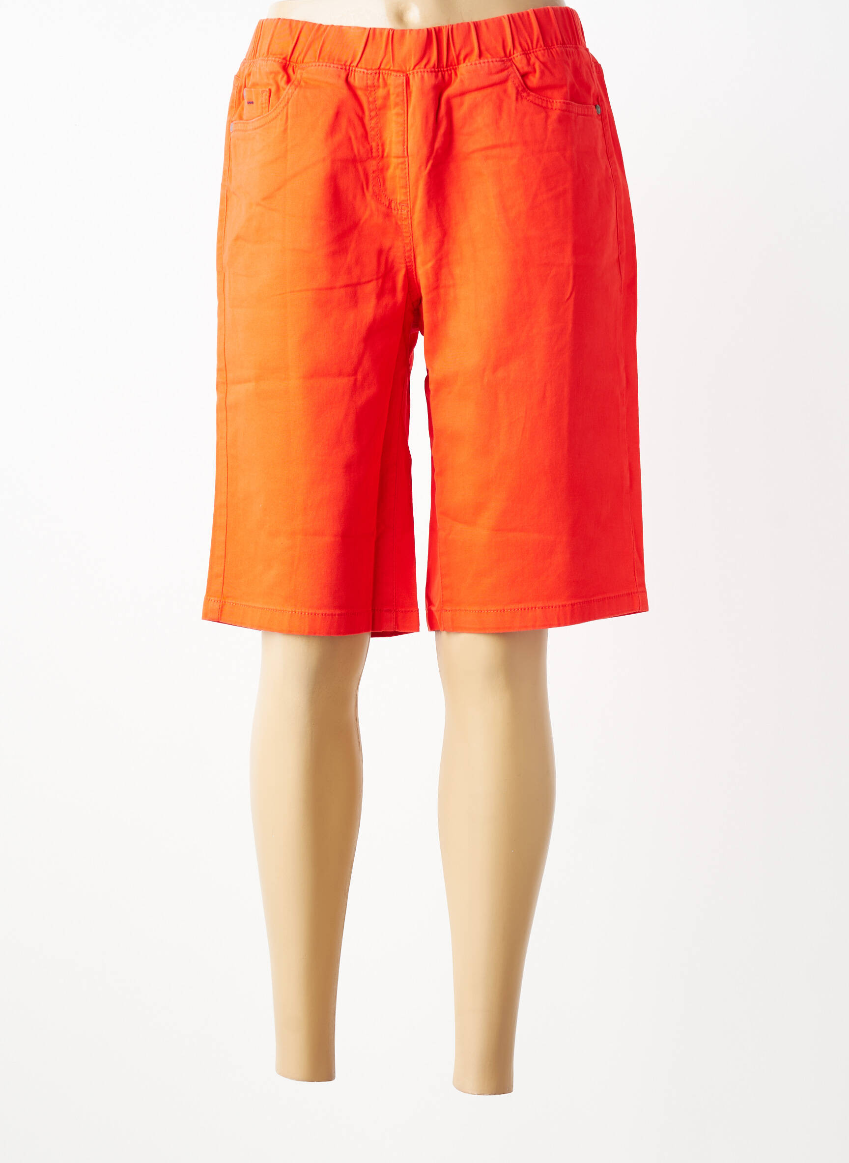 Bermuda taille élastique taille normale orange SHEEGO femme