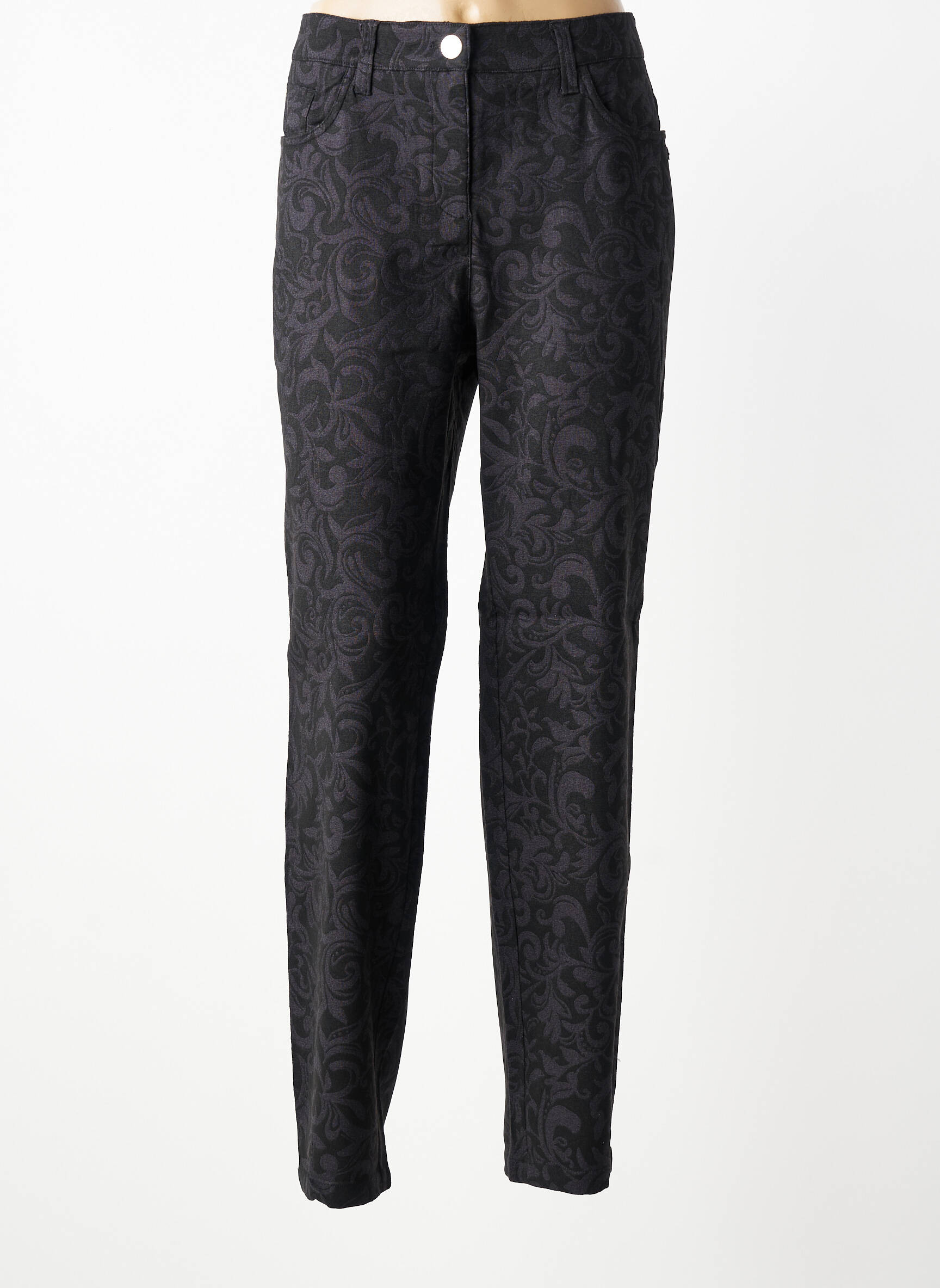 Pantalon slim tissage popeline taille normale noir SHEEGO femme