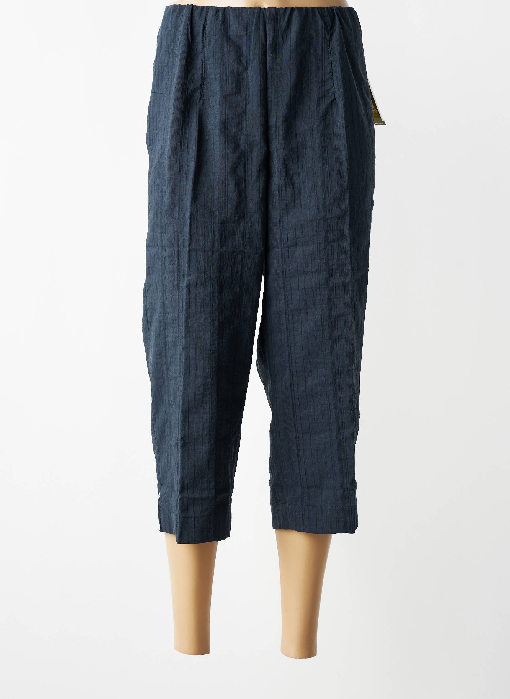 Pantacourt coupe droite taille normale bleu KJBRAND femme