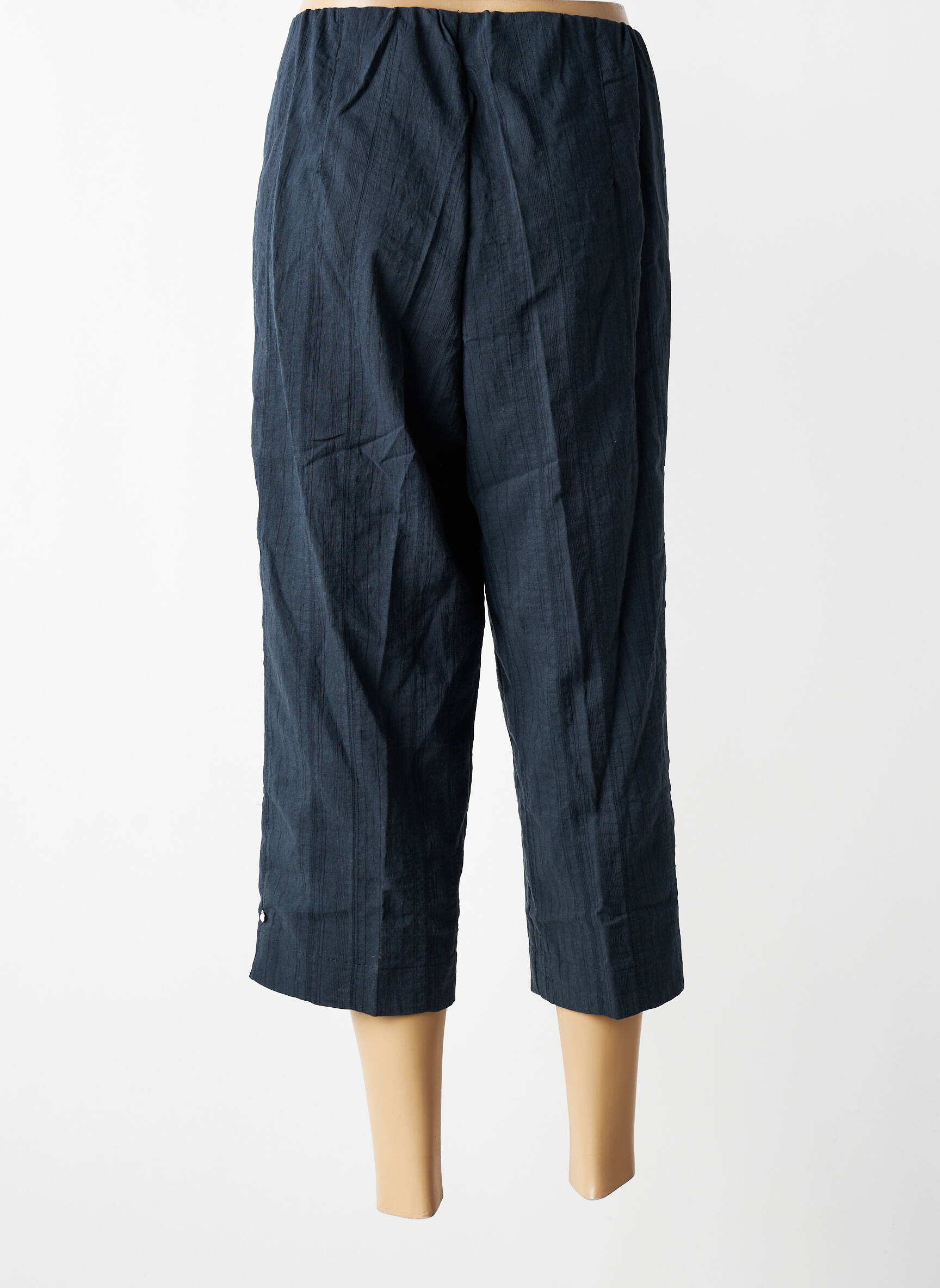 Pantacourt coupe droite taille normale bleu KJBRAND femme