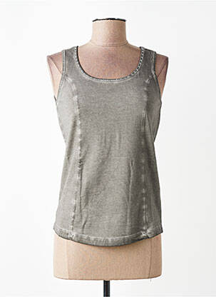 Débardeur stretch sans manche gris MANDARIN femme